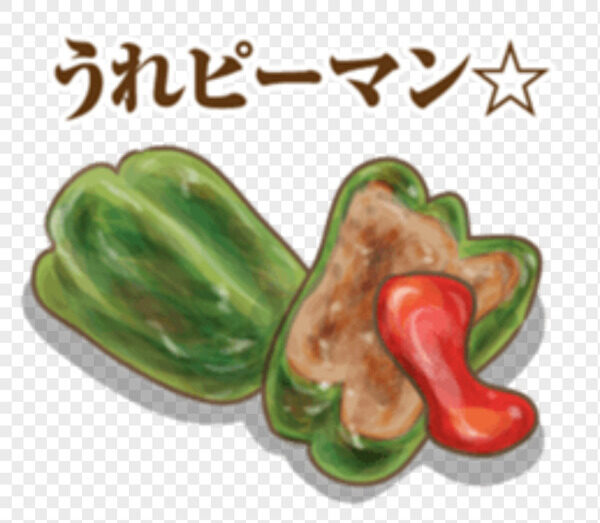 创意手绘青椒酿肉