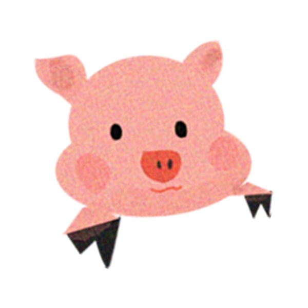 彩色卡通小猪png素材设计