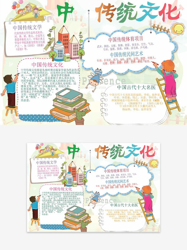 中华传统文化主题创意手绘手抄报