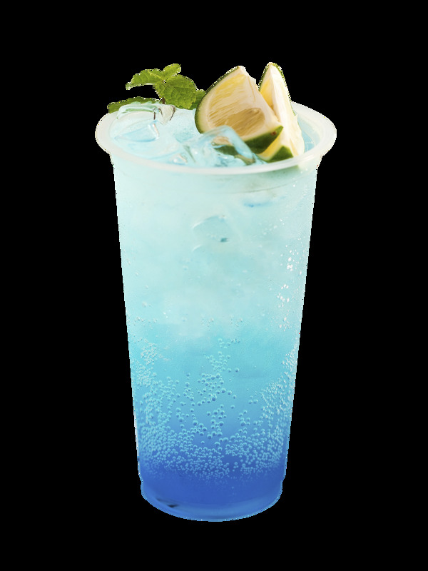 蓝色气泡柠檬水