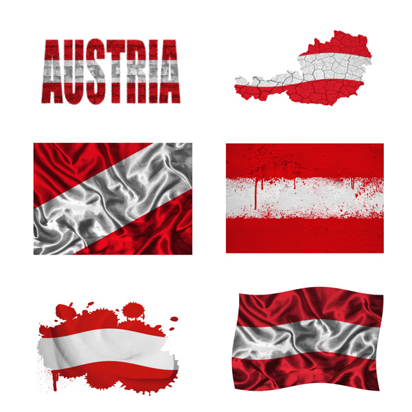 奥地利国旗地图图片