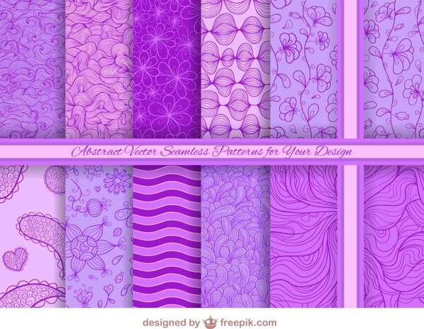 紫色系花纹背景矢量素材