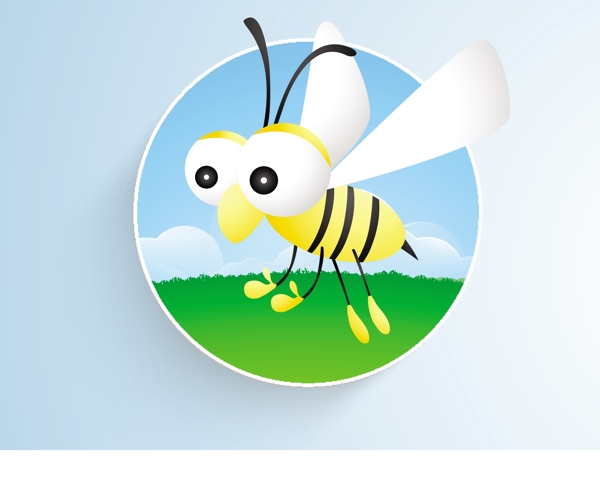 卡通动物特征的蜜蜂