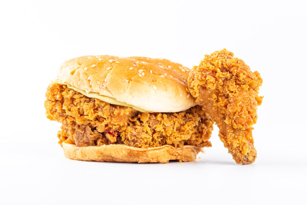 炸鸡汉堡美食食材背景海报素材图片