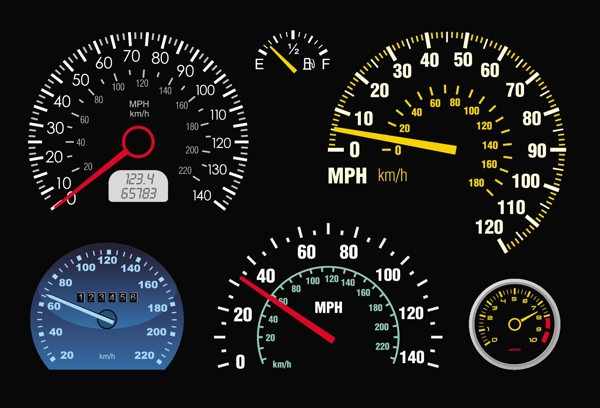 汽车速度表矢量素材图片