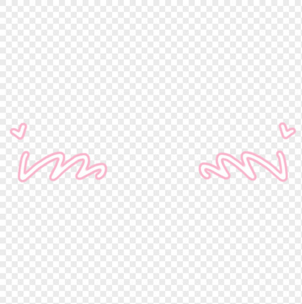 手绘白色线条粉色脸蛋腮红小爱心