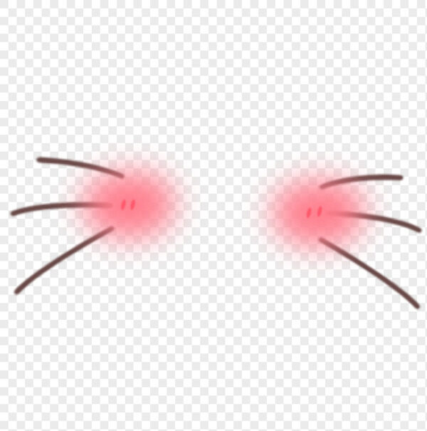 害羞粉色光晕腮红三根棕色胡须猫咪脸部装饰元素