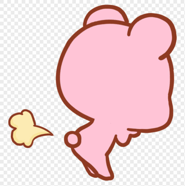 手绘粉色卡通小熊撅放屁