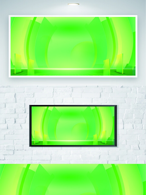 绿色渐变光效环形设计背景