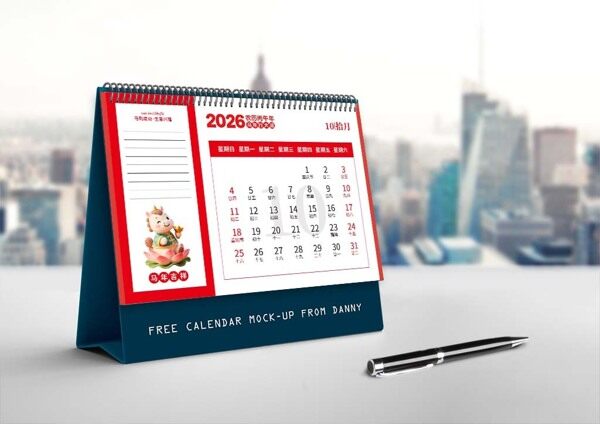 生意兴隆马年吉祥2026年十月重要事项记录台历