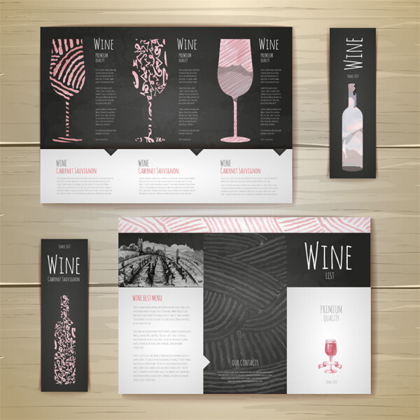 葡萄酒折页设计图片