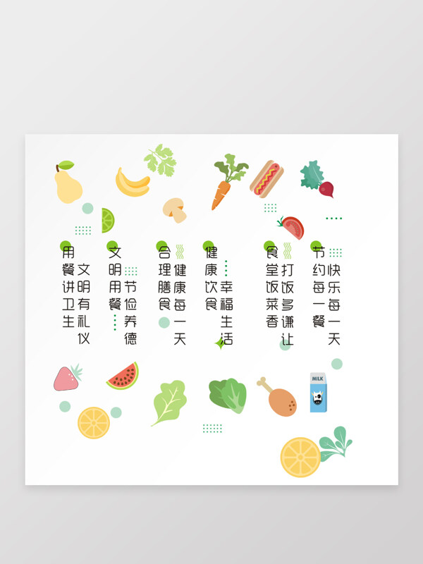 合理膳食营养均衡食堂宣传文化墙