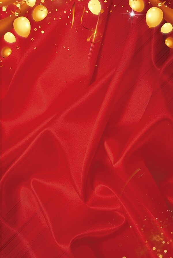 红色喜庆新年展板背景素材图片