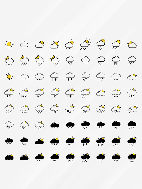 创意简约风天气图标
