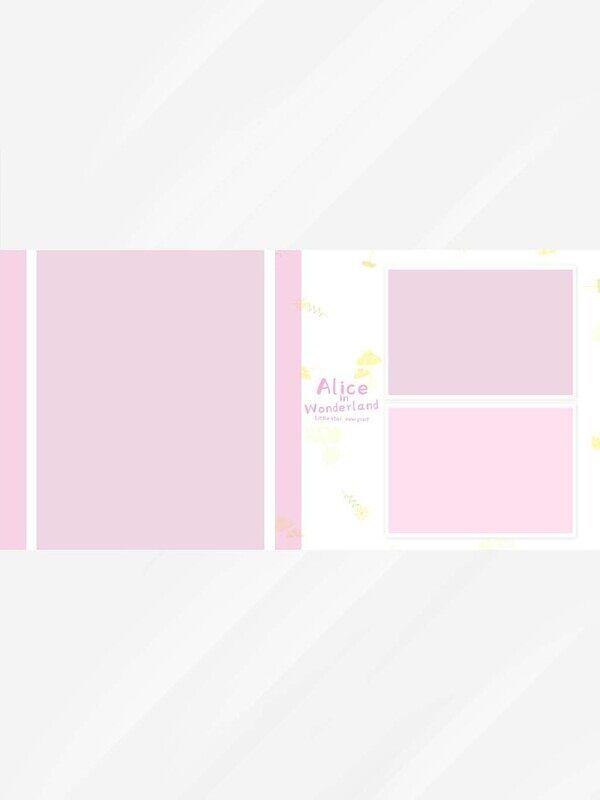 粉色方形小清新儿童摄影影集页面排版样机图