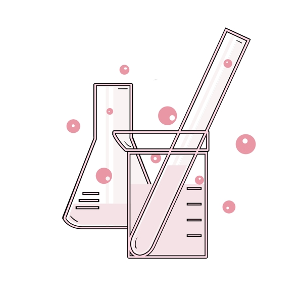 化学仪器粉色的试剂插画