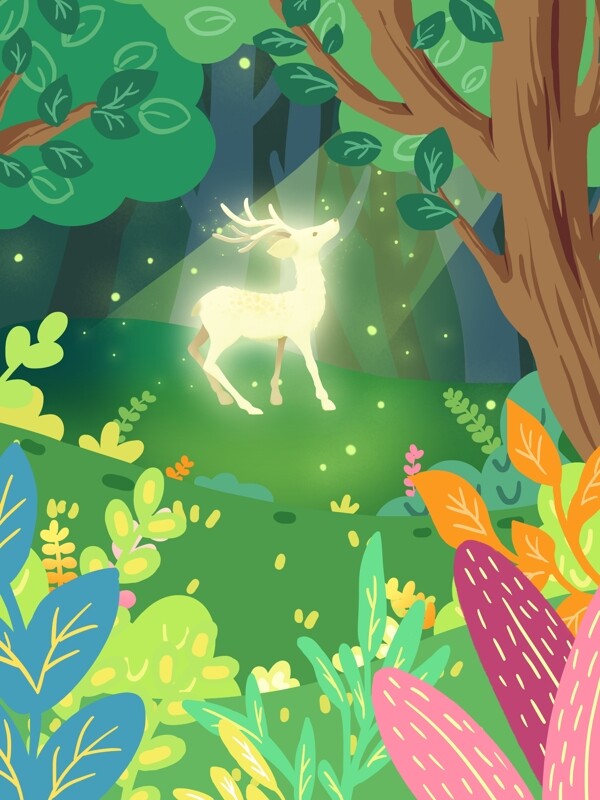 林深时童话风可爱小鹿