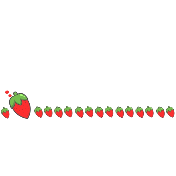 红色的草莓分割线插画