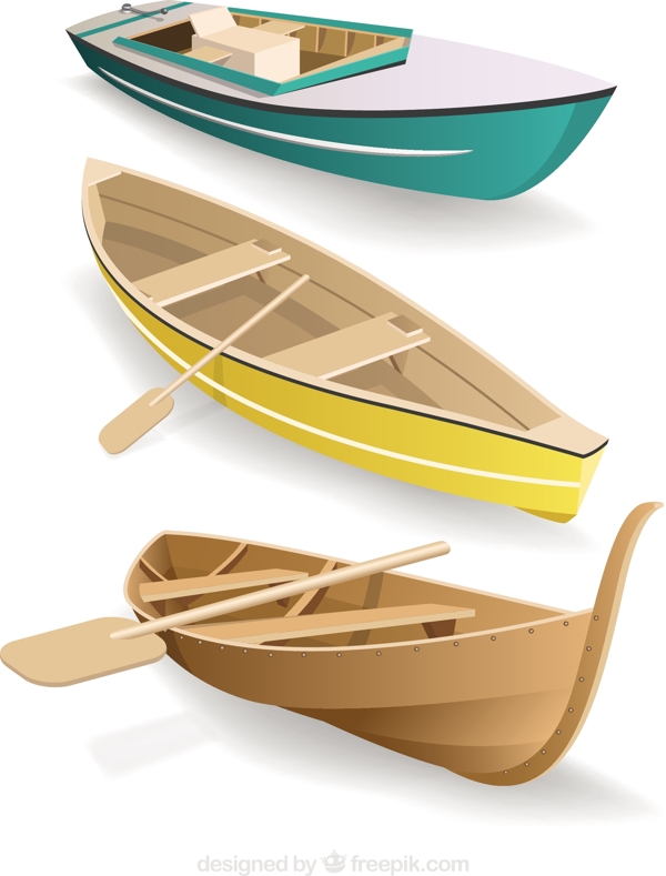 写实风格木船矢量设计素材