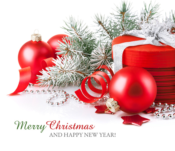 红色圣诞树吊饰礼品盒图片
