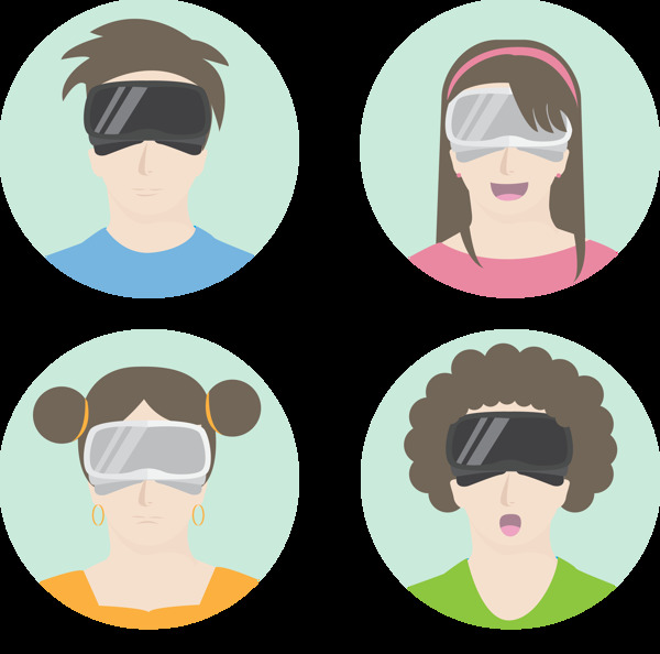 带VR眼镜的学生免抠png透明图层素材