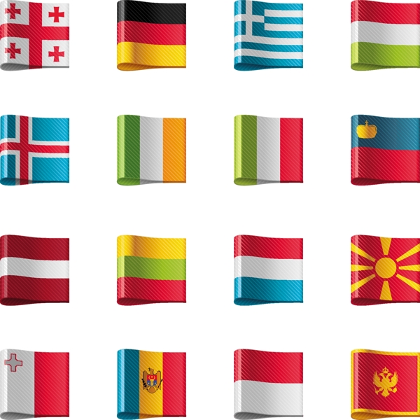 世界各国国旗标签矢量素材2