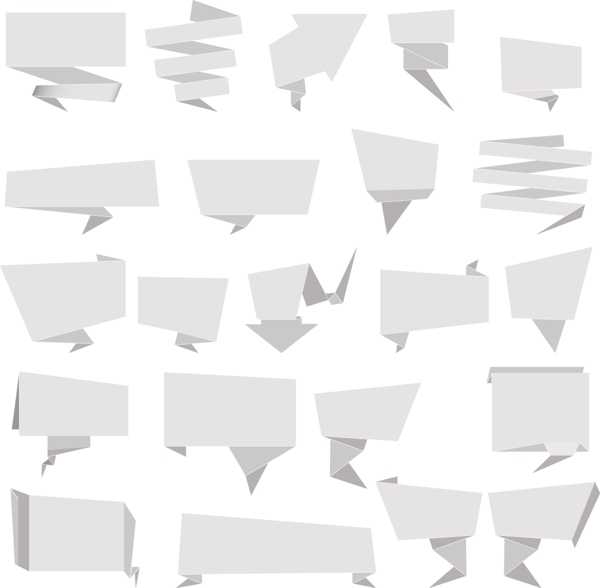 创意摺纸空白对话框矢量素材02