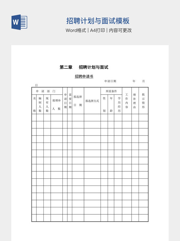 招聘计划与面试模板