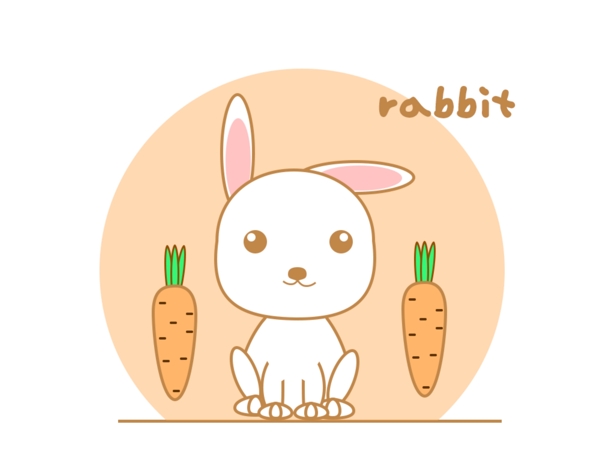 可爱小兔子矢量素材