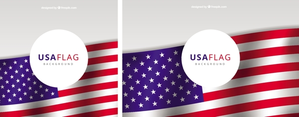 写实风格美国国旗背景矢量设计素材