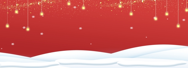 红色梦幻圣诞节节日banner背景