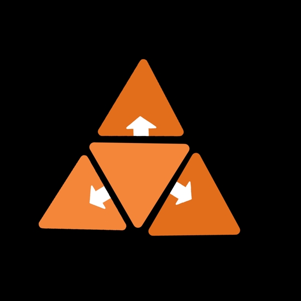 三角形橘黄色分类图标