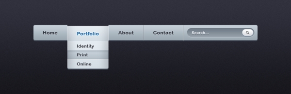 网站下拉菜单导航条PSD源文
