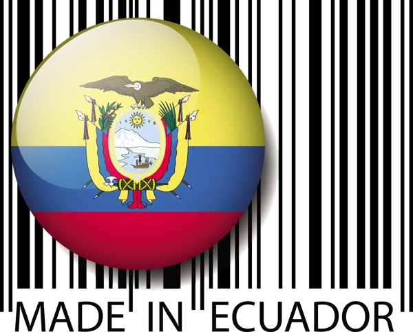 厄瓜多尔条码矢量图解