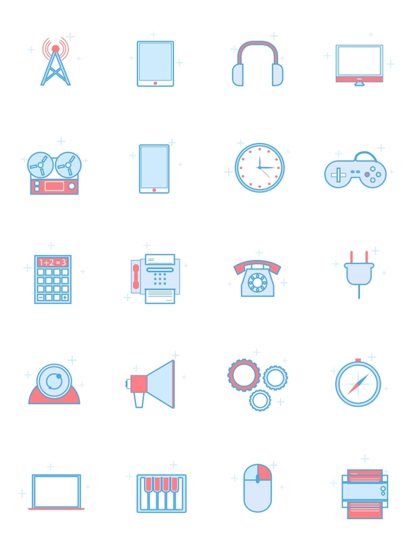 简约风格通讯类相关矢量图标