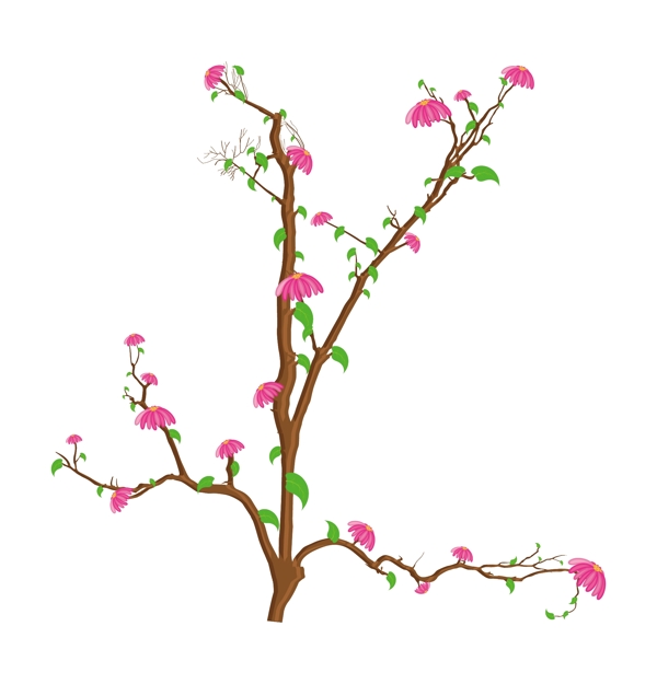 装饰的粉色的花枝
