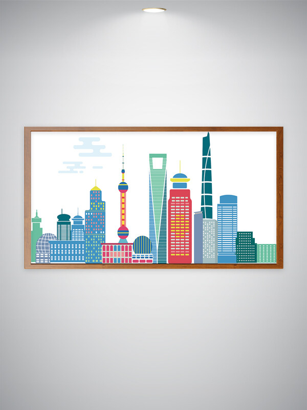 上海地标建筑矢量图标志图标