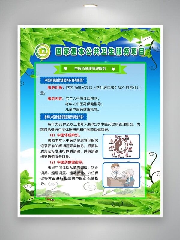 中医药健康管理服务保健指导海报