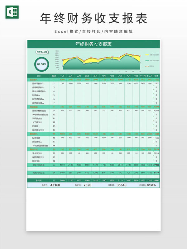 年终财务收支详细报表