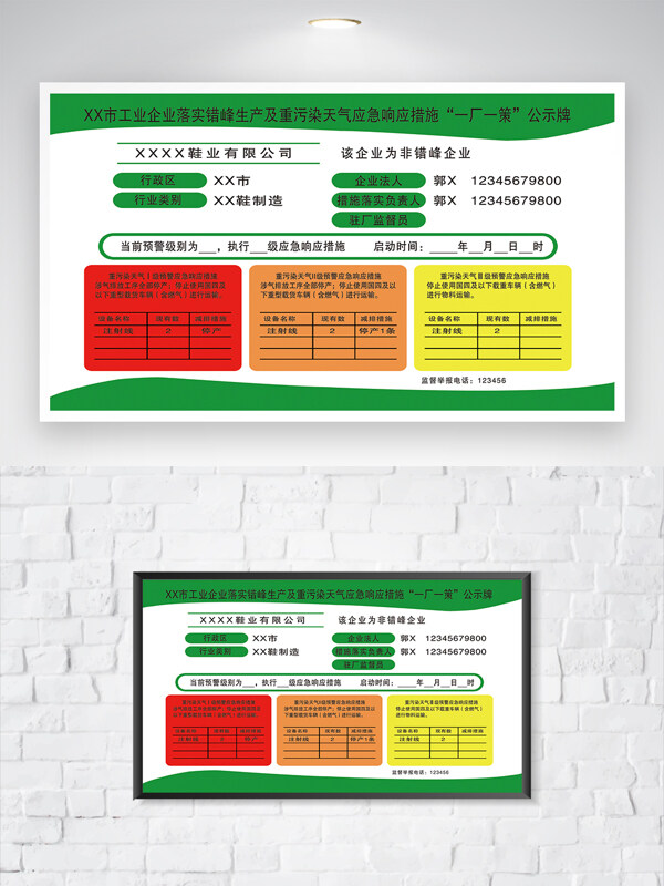 企业工厂一厂一策安全展板