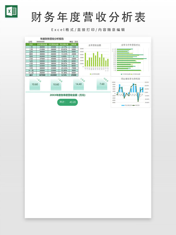年度财务营收分析报告表
